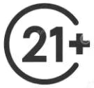 Image of the number 21+, indicating that gambling is for the age of 21 and over