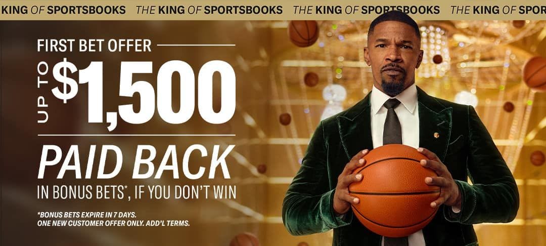 Image of the BetMGM sportsbook welcome bonus for players from New Jersey - worth up to $1,500 in bonus credits. 