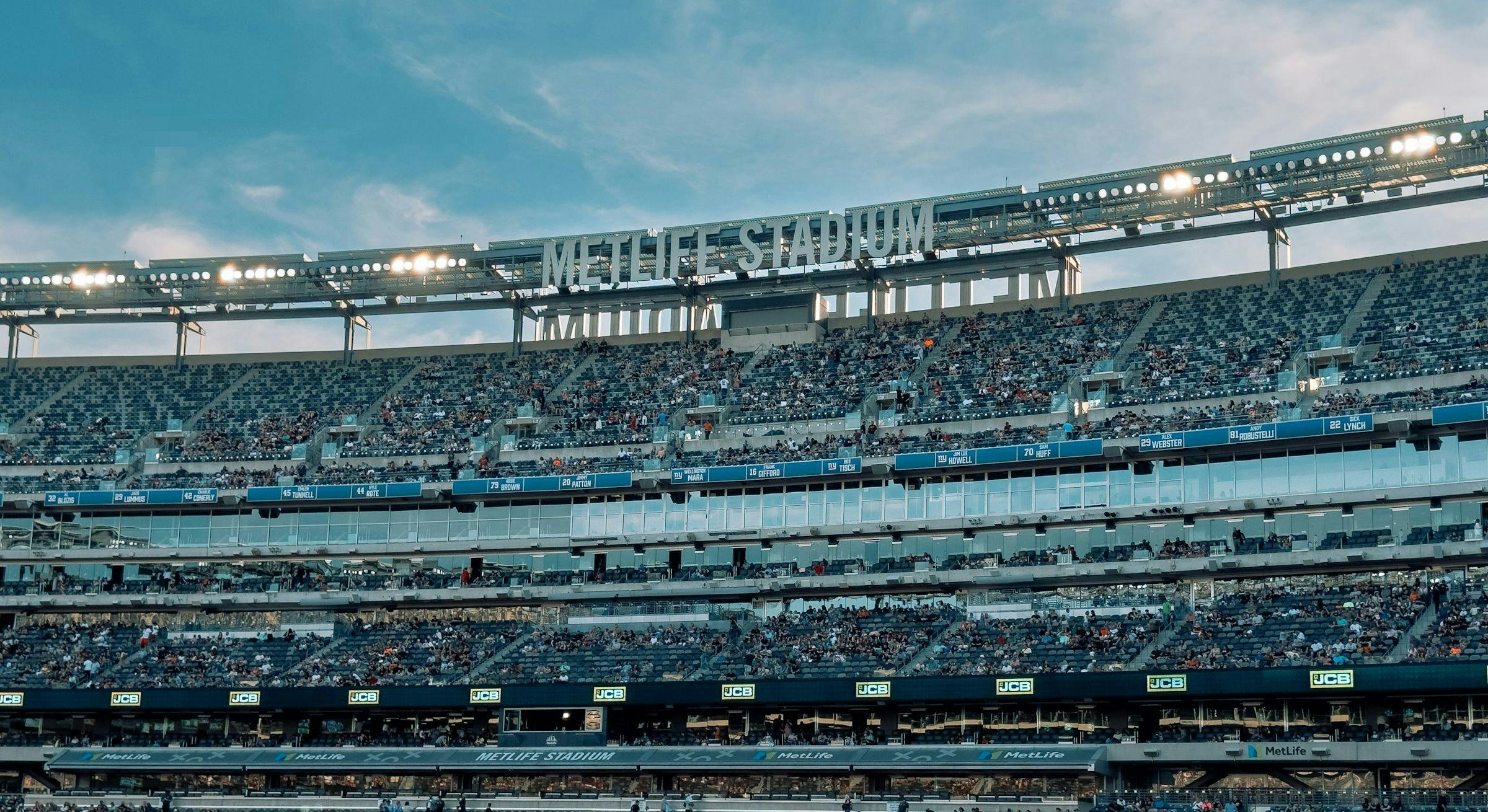 Image of the main stand of the Metlife Stadium in New Jersey