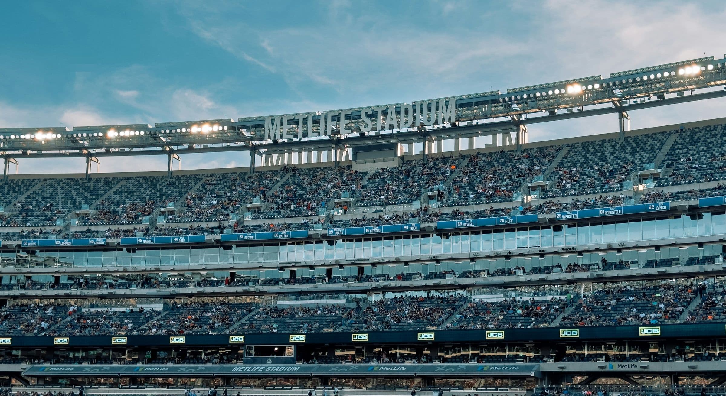 Image of the main stand of the Metlife Stadium in New Jersey